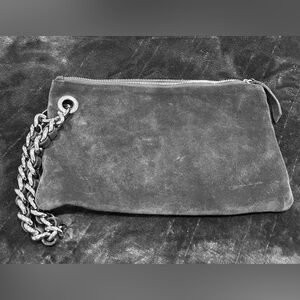 Gray Sueded wristlet